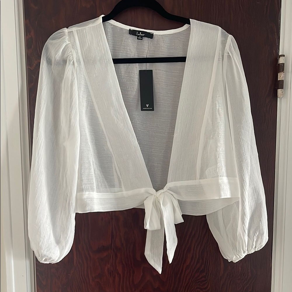 Lulu's sheer long sleeve top